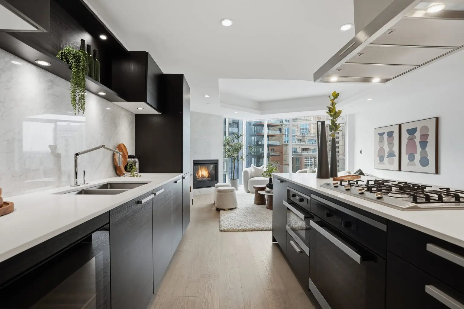 Modern kitchen professionally styled with Realtor home staging in Calgary