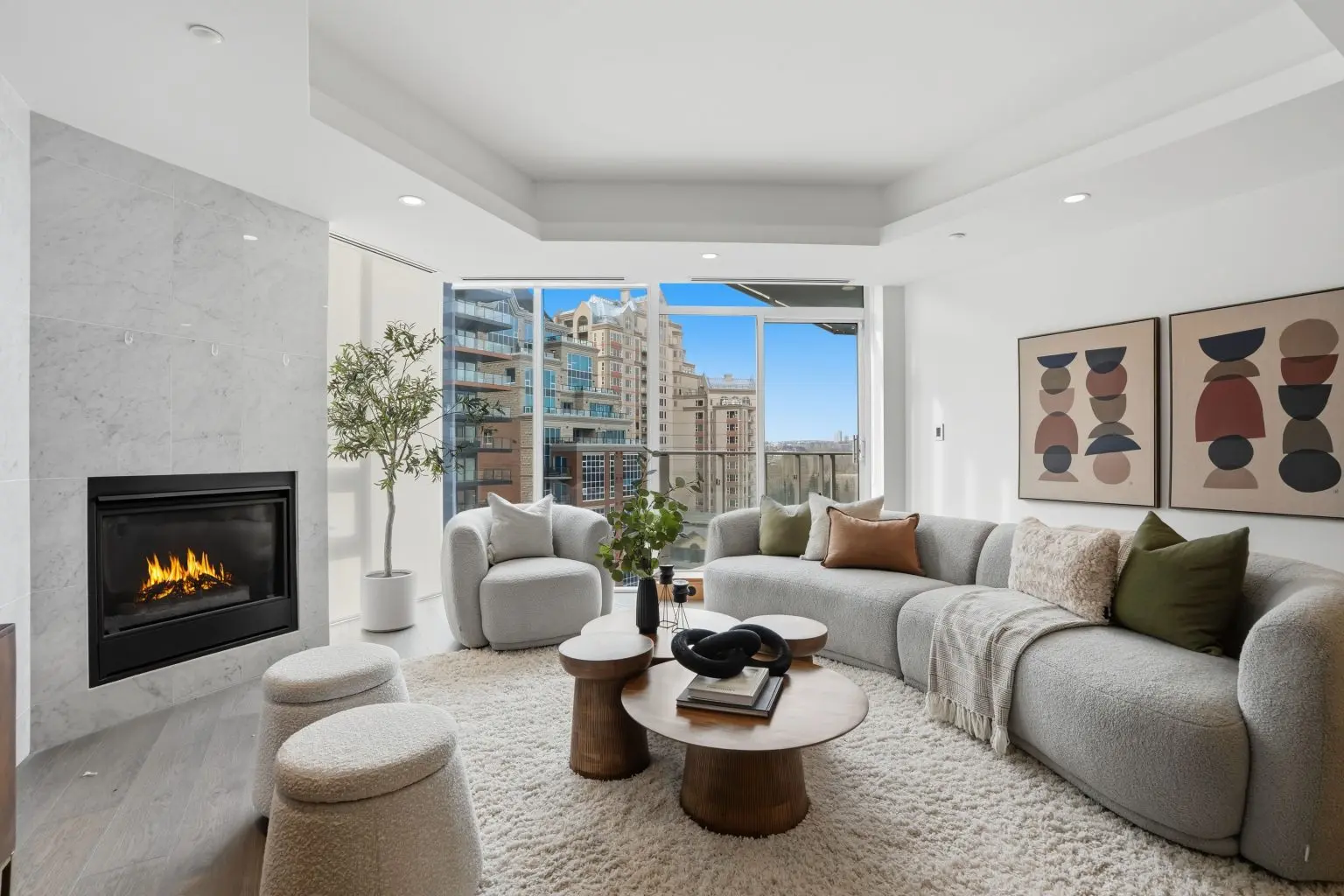 Calgary staging furniture package styled in a modern living area