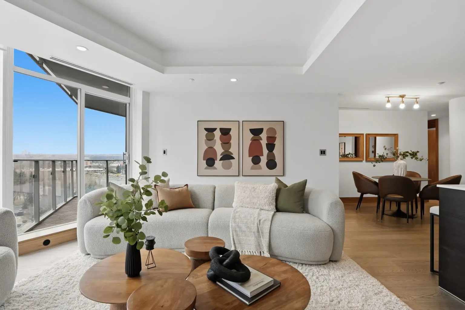 Luxury home staging Calgary living room professionally furnished and styled