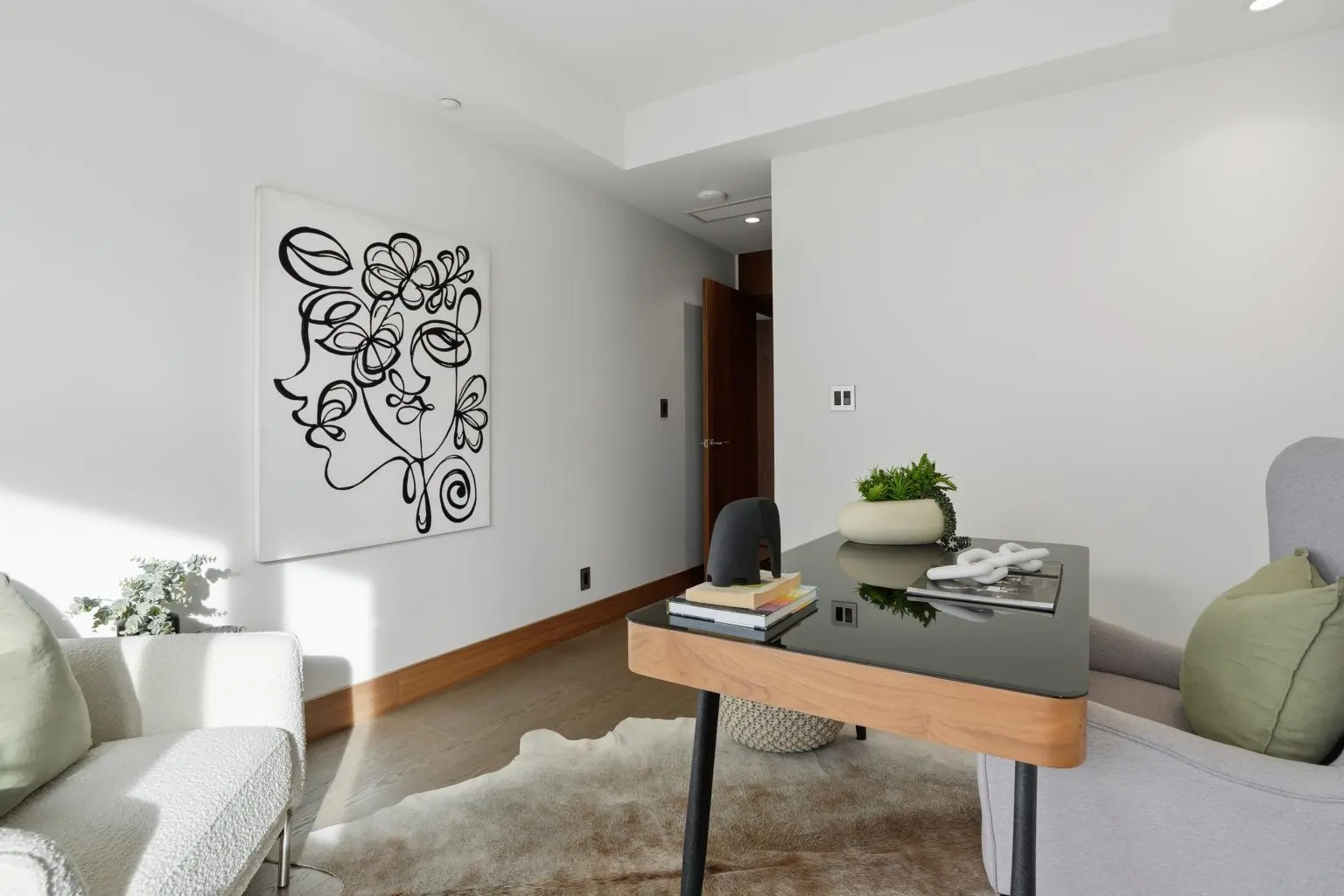 Welcoming entryway styled through professional realtor home staging in Calgary