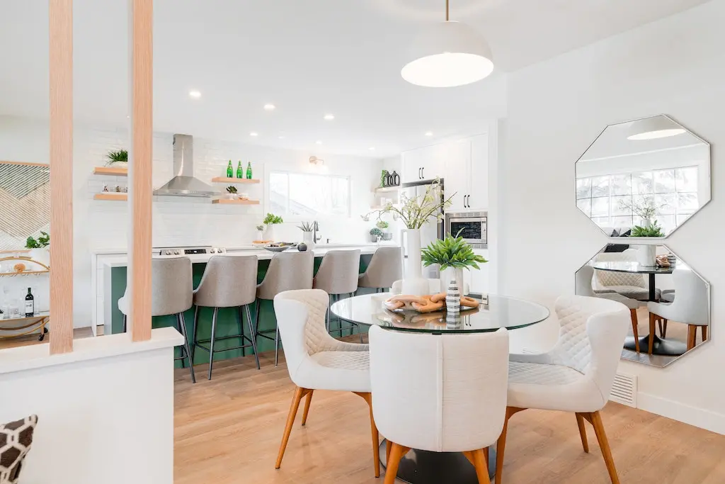 Staging furniture package for a professionally styled Calgary home